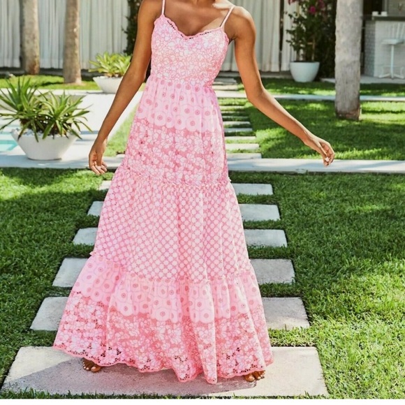 Lilly Pulitzer Dresses & Skirts - 🧨HP🧨NWT Lilly Pulitzer Garden Gate Eyelet Kyla Maxi Dress CORAL PINK